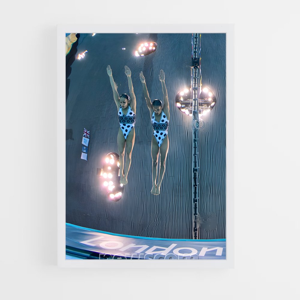 Poster Synchronisation Parfaite – affiche Natation synchronisée (vue 3)